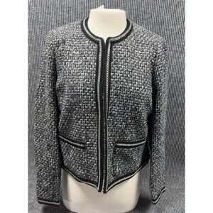 Charming Charlie Womens Large Black Gold Blazer‎ Suit Jacket Dressy Casual NWT